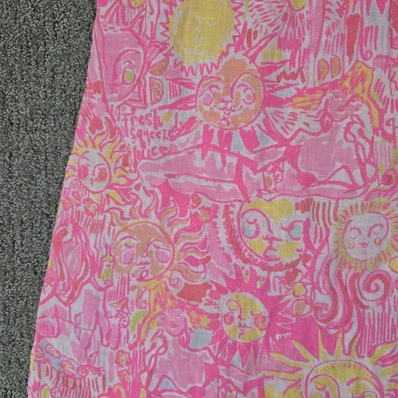 Lilly Pulitzer Pink Pout Linen Sarasota Tunic Dress Pink Tank Large - Picture 4 of 8